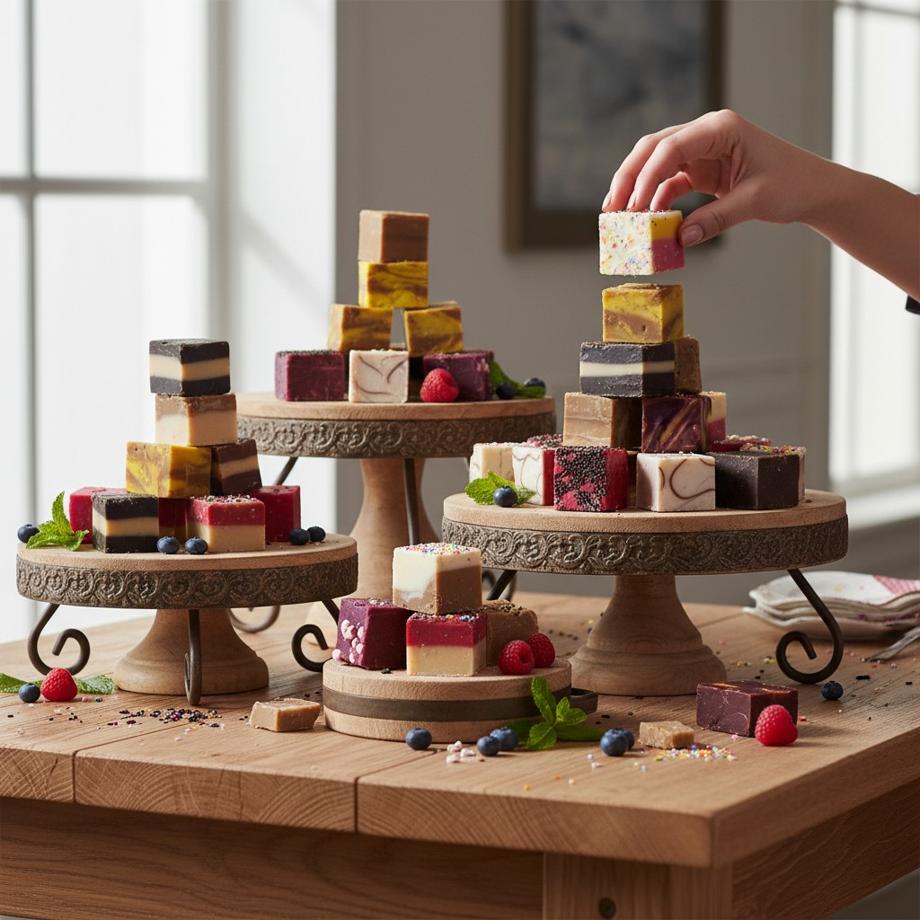 Sweebo fudge pieces close-up